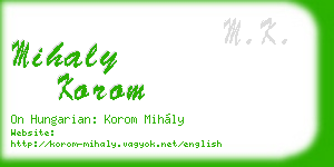 mihaly korom business card